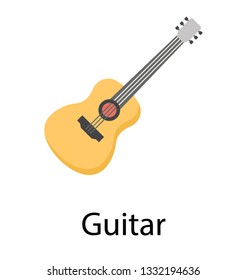 Guitar flat icon design 