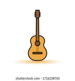 Guitar flat icon. Design template vector