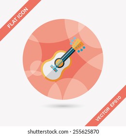guitar flat icon with long shadow