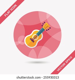 guitar flat icon with long shadow