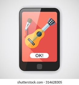 guitar flat icon with long shadow, eps10