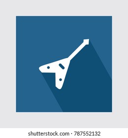 Guitar flat icon with long shadow