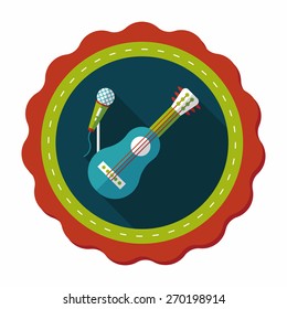 guitar flat icon with long shadow,eps10