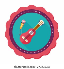 guitar flat icon with long shadow,eps10