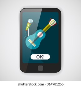guitar flat icon with long shadow,eps10