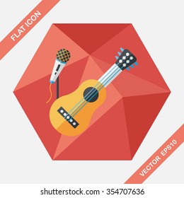 guitar flat icon with long shadow,eps10