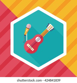 guitar flat icon with long shadow,eps10