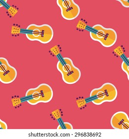 guitar flat icon seamless pattern background