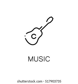 Guitar flat icon. Single high quality outline symbol of recreation for web design or mobile app. Thin line signs of guitar for design logo, visit card, etc. Outline pictogram of guitar 