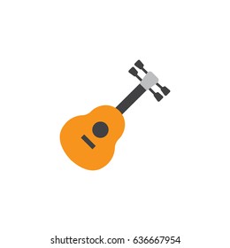 Guitar Flat Icon Symbol. Premium Quality Isolated Acoustic Element In Trendy Style.