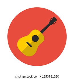 Guitar flat icon. You can be used guitar icon for several purposes like: websites, UI, UX, print templates, promotional materials, info-graphics, web and mobile phone apps.