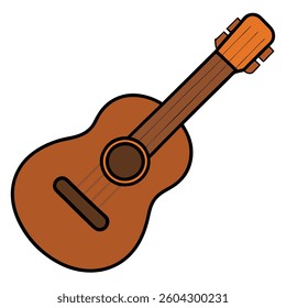Guitar flat illutration white background