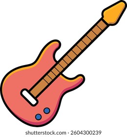 Guitar flat illutration white background