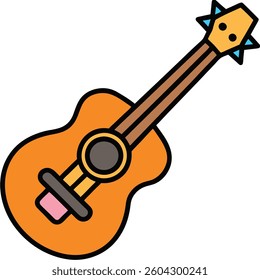 Guitar flat illutration white background