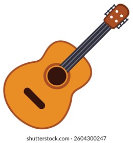 Guitar flat illutration white background