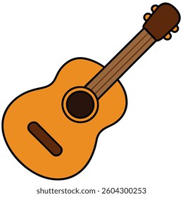 Guitar flat illutration white background