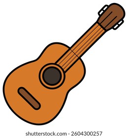 Guitar flat illutration white background