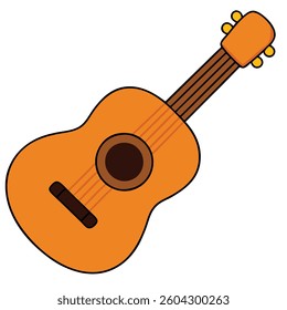 Guitar flat illutration white background