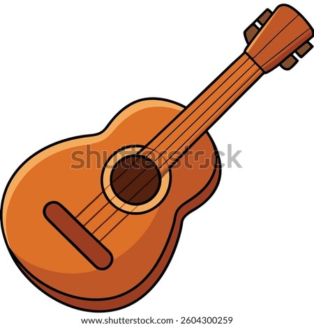 Guitar flat illutration white background
