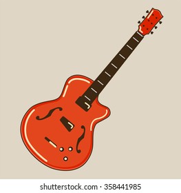 Guitar flat vector illustration