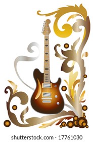 guitar floral