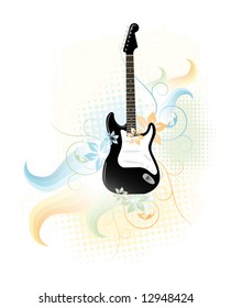 Guitar Floral Grunge