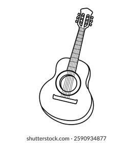 guitar, folk music black outline musical instrument