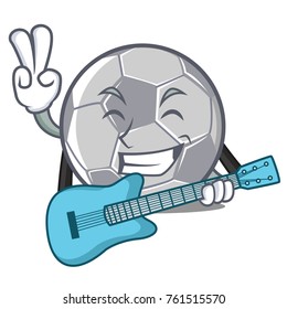 With guitar football character cartoon style