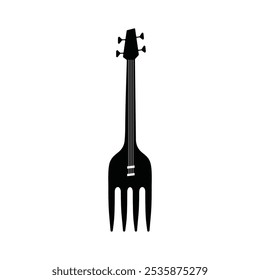 Guitar and Fork Music Concert for Bar Cafe Restaurant Nightclub logo design 