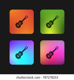 Guitar four color gradient app icon design