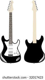 Guitar front and back isolated on white