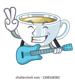 With guitar ginger tea in the cartoon shape