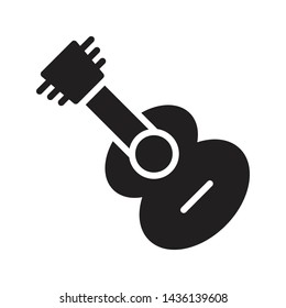 guitar glyph flat vector icon