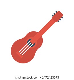 guitar glyph flat vector icon