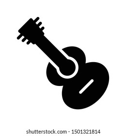 guitar glyph flat vector icon