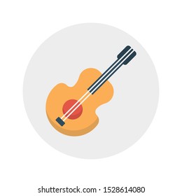 guitar glyph flat vector icon