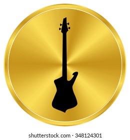 Guitar - gold vector icon