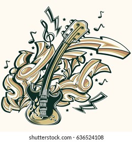Guitar and graffiti arrows 