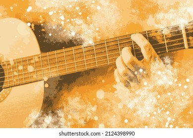 Guitar graphic in vector quality.