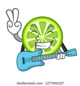 With guitar green lemon slices in character fridge