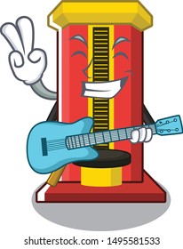 With guitar hammer game machine isolated in character