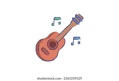 Guitar hand drawn vector illustration