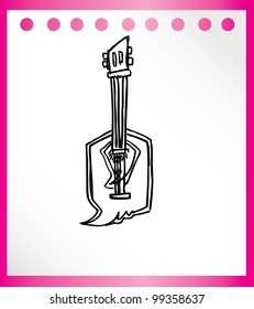 guitar hand drawn - vector illustration