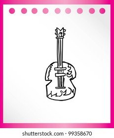 guitar hand drawn - vector illustration