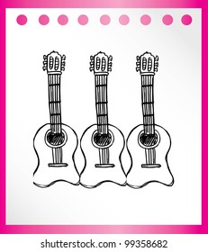guitar hand drawn - vector illustration