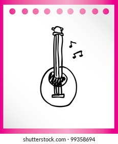 guitar hand drawn - vector illustration
