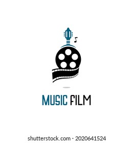 guitar handlebar and film roll icon vector