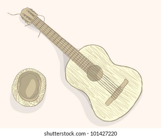 Guitar and hat