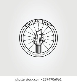 guitar headstock or bass for music shop logo vector illustration design