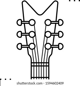 Guitar Headstock  Line Art Icon 